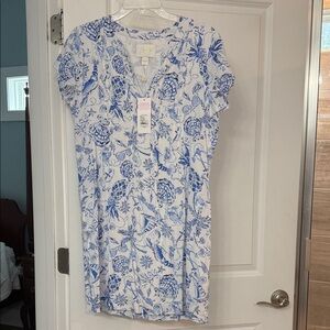 Lilly Pulitzer Blue and White Floral Dress